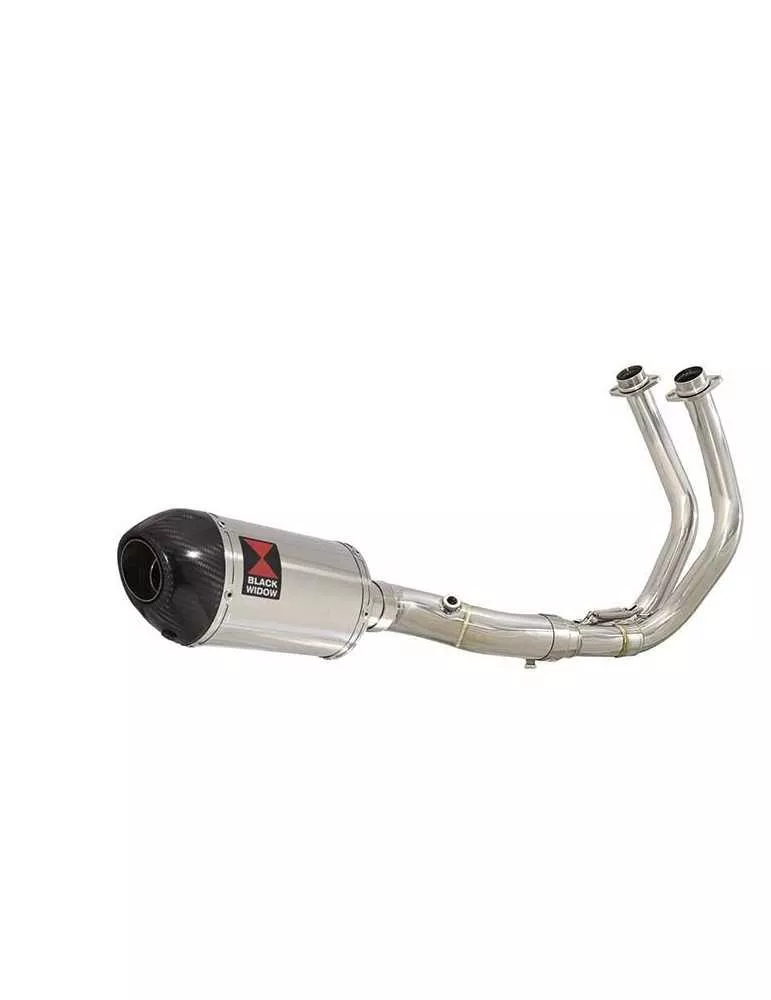 Tracer 700 2020 - 2021  Passage Bas Décatalyseur Ligne complète & Silencieux Ovale En Inox + Canule en Carbone 200mm