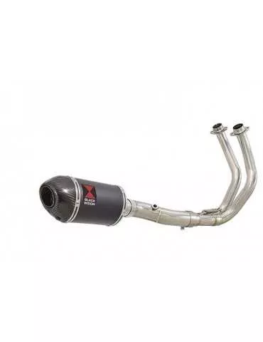 Tracer 700 2020 - 2021 Passage Bas Décatalyseur Ligne complète & Silencieux Ovale Noir En Inox + Canule En Carbone 230mm