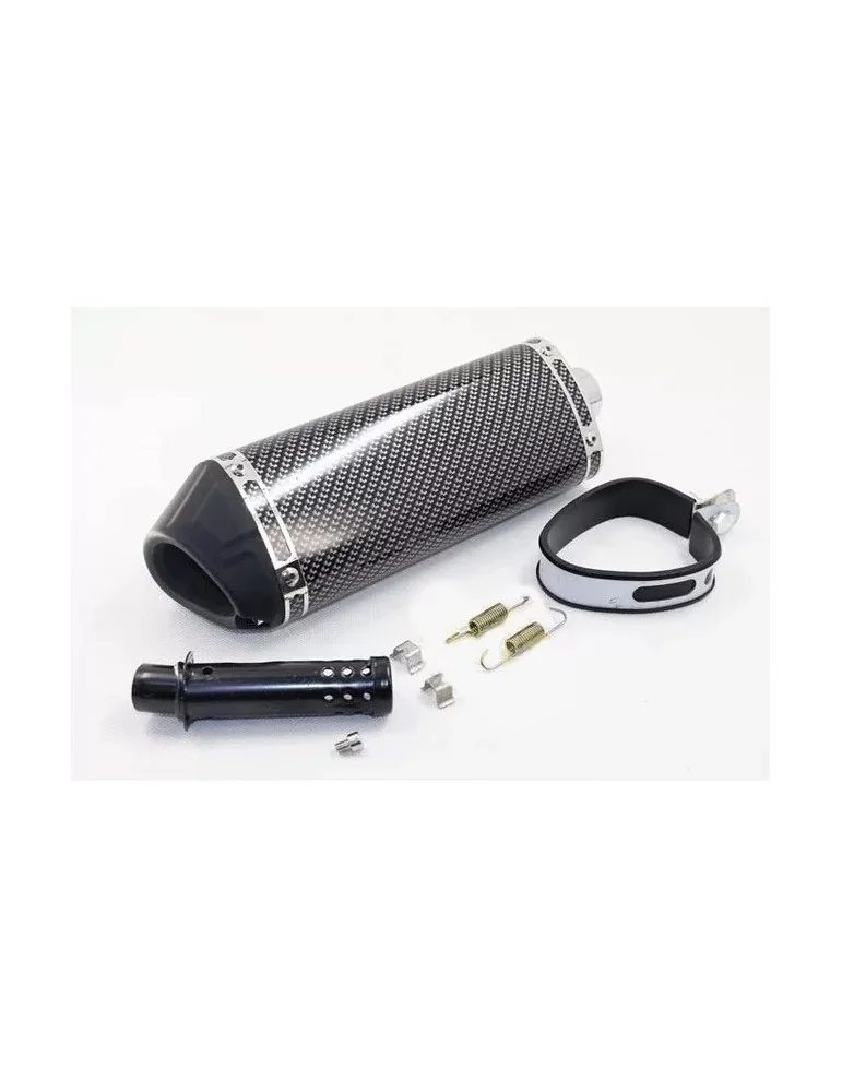 Silencieux sport carbone universel 38mm + accessoires