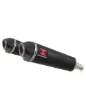 XJR1300 XJR 1300 1998 - 2006 4-2 Silencieux Kit & Silencieux Ovale Noir En Inox & Canule en Carbone 