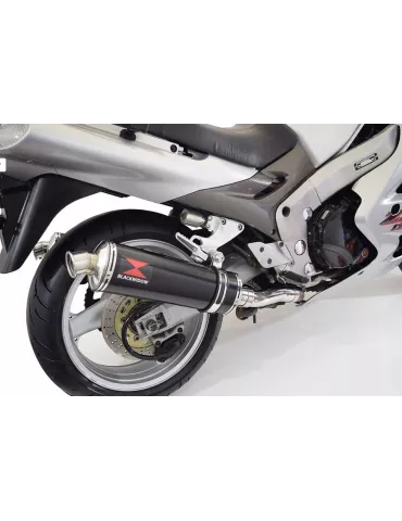 KAWASAKI ZZR1200 ZZR 1200 4-2 Ligne complètes & Ovale Noir Silencieux En Inox 400mm