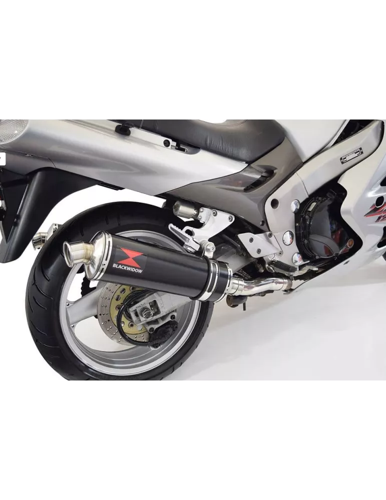 KAWASAKI ZZR1200 ZZR 1200 4-2 Ligne complètes & Ovale Noir Silencieux En Inox 400mm