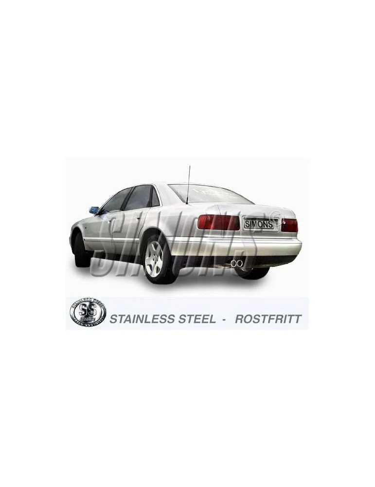 ECHAPPEMENT - Kit complet (silencieux arrière) pour AUDI A8/S8 - sortie 2x80