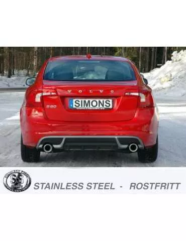 ECHAPPEMENT - Kit complet (silencieux arrière) pour VOLVO S60/V60 Diesel 2/4 roue motrices 10-18 - sortie 2x100
