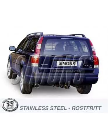 ECHAPPEMENT - Kit complet (avec racepipe 02BT30R) pour VOLVO V70 Turbo 4 roues motrices XC70 - sortie 1x100