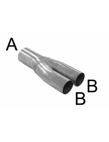 Pièce  Universelle - acier inoxidable - tube collecteur 2-1: 63.5-63.5x2