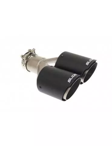 Canules Dual 2 échappement Inox/Carbone101mm