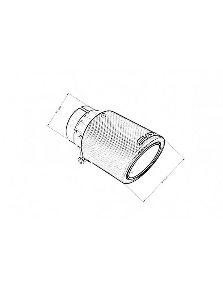 Canule 3échappement Inox/Carbone101mm