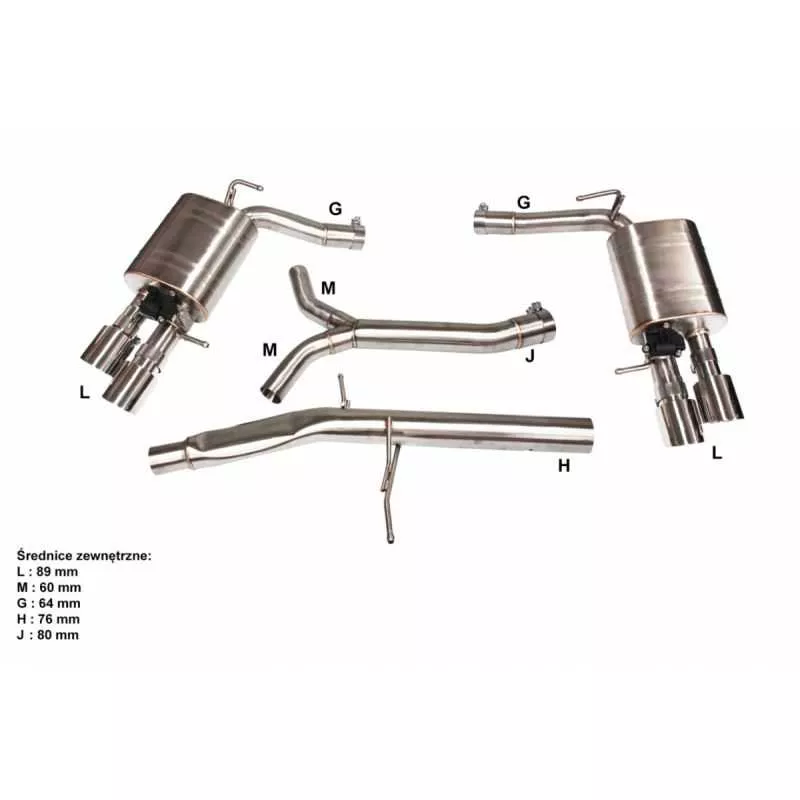 Silencieux Sport Inoxà valves DriveOnly Audi A5 1.8Tfsi/2.0Tfsi 2008 - 2016 