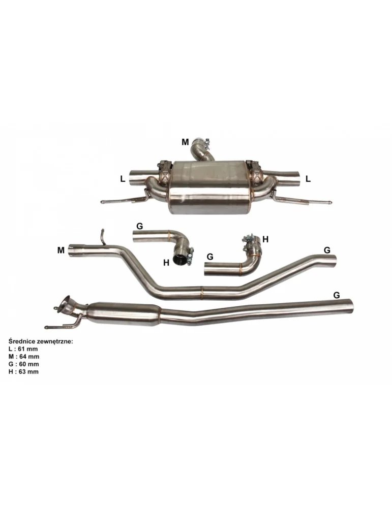 Silencieux Sport Inoxà valves DriveOnly Mercedes GLA200/GLA220/GLA260 1.6T/2.0T 2015 - 2021
