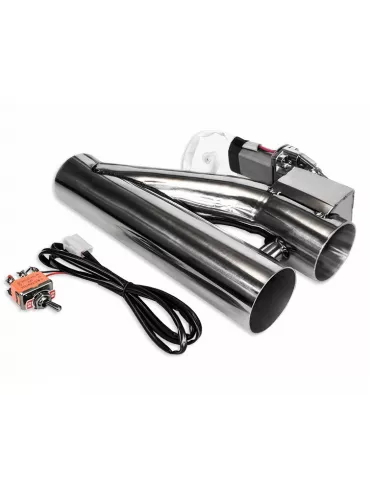 Valve échappement réglable Inox à commande éléctrique 51mm