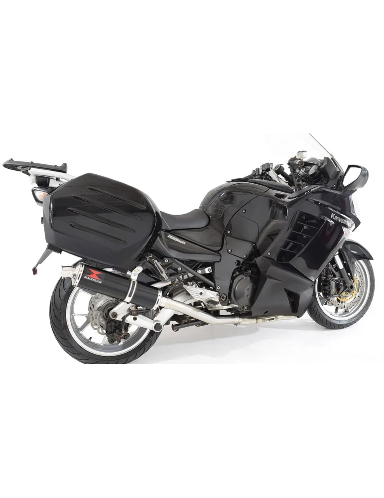 Kawasaki GTR1400 2007-2021 Ligne complète & Silencieux Rond En Inox Noir 400mm