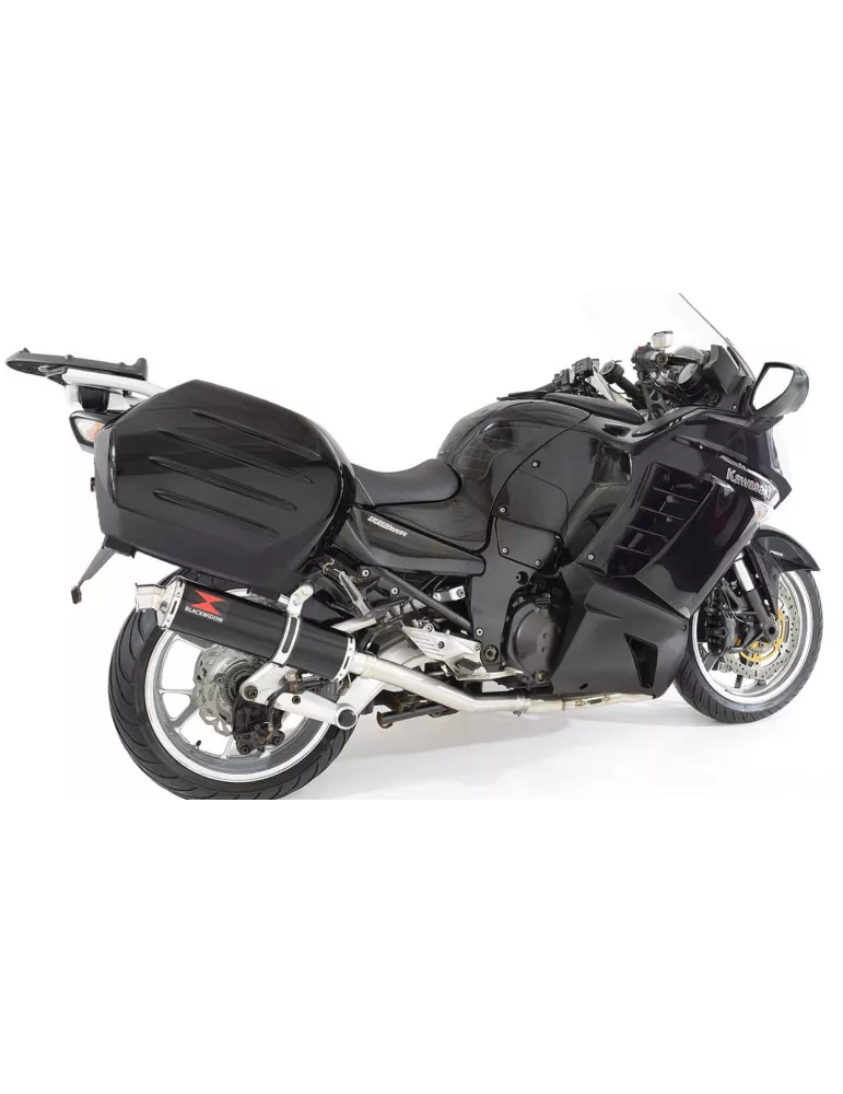 Kawasaki GTR1400 2007-2021 Ligne complète & Silencieux Rond En Inox Noir 400mm