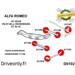 Silent block Polyuréthane Sport Barre stabilisatrice Arrière Alfa Romeo 147 00-09