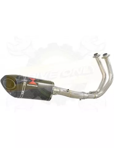 MT-07 2021-2023 Passage Bas Décatalyseur Ligne complète & Silencieux Tri Ovale En Carbone 250mm