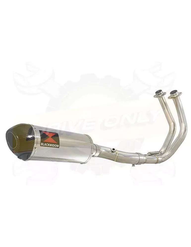 MT07 MT-07 2014 2015 2016 2017 Passage Bas Décatalyseur Ligne complète & Silencieux Ovale En Inox + Canule en Carbone 300mm