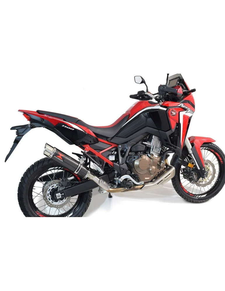 CRF1100 Africa Twin tube de raccord & Silencieux Rond GP Style Noir En Inox 2020-2023