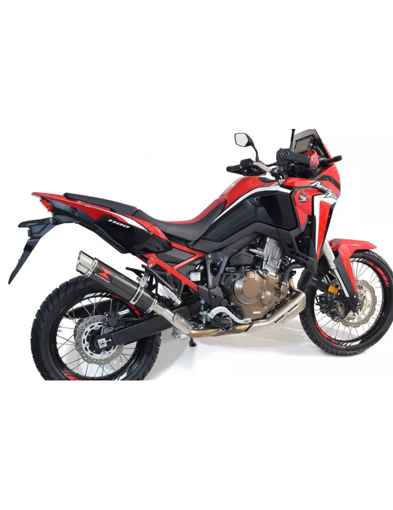 CRF1100 Africa Twin tube de raccord & Silencieux Rond GP Style Noir En Inox 2020-2023