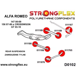  Silent block Polyuréthane SPORT Train Arrière  Alfa Romeo / GT (03-10) 937 Alfa Romeo 156 97-06 & Crosswagon
