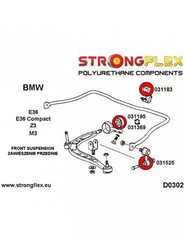  Silent block Polyuréthane Barre stabilisatrice Avant  BMW E28 81-88 uniquement M5 M535 modèles, 25mm de diamètre
