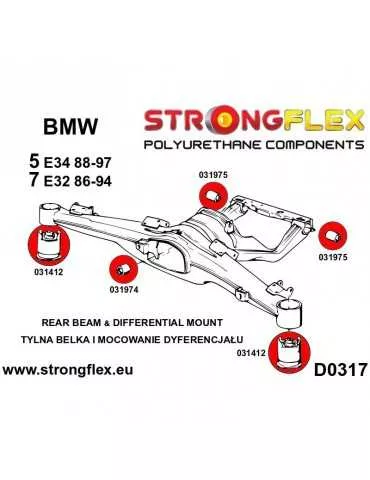  Silent block Polyuréthane Train support Arrière BMW E34 88-97
