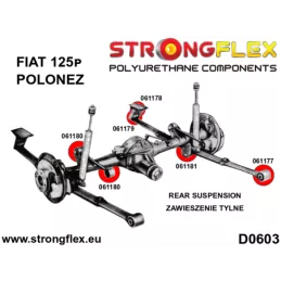  Silent block Polyuréthane Ressort de Suspension Inférieur Arrière plaque de fixation Fiat 125p 1300/1500 (67-91)
