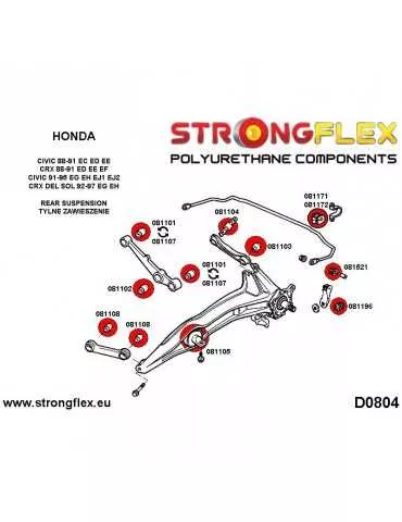 Silent block Polyuréthane Triangle BraSilent block Polyuréthane  Arrière Honda Integra Type R 97-01 H
