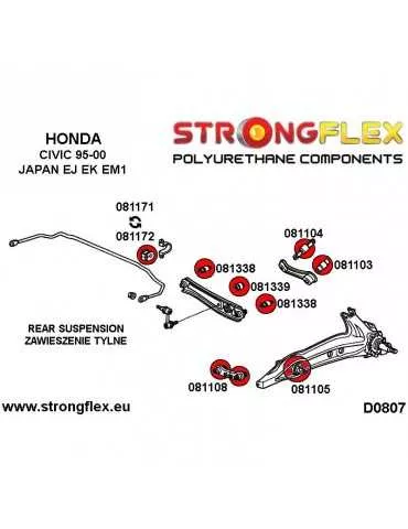  Silent block Polyuréthane SPORT Support Choc Arrière Inférieur Honda Civic VI (95-00) JAPAN EJ, EK, EM1
