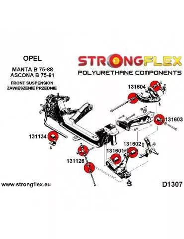  Silent block Polyuréthane SPORT Barre stabilisatrice Avant Opel Astra F 91-98
