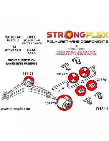  Silent block Polyuréthane Avant Triangle de Suspension Arrière Avant  Cadillac BLS 05-10
