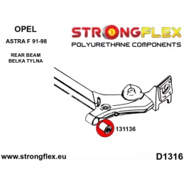  Silent block Polyuréthane 59mm SPORT Berceau Arrière Opel / Vauxhall Kadett E (84-95)
