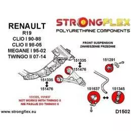  Barre stabilisatrice Extérieur Silent block Polyuréthane Avant Renault Clio II 98-05 (Ne fonctionne pas avec Sport modèles