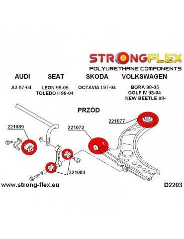  Silent block Polyuréthane SPORT Barre stabilisatrice Seat Toledo 99-04
