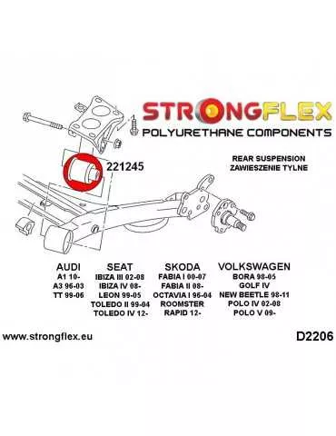  Silent block Polyuréthane 72mm Berceau Arrière Audi A3 96-03 2 Roues motrices
