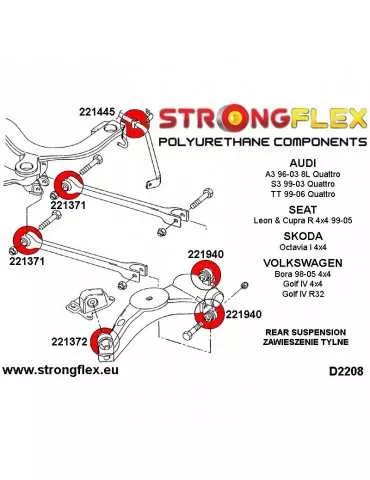  Silent block Polyuréthane Triangle de Suspension Arrière Intérieur Skoda