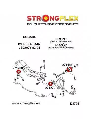  Silent block Polyuréthane SPORT Triangle de Suspension  Subaru Impreza GC GF 92-00
