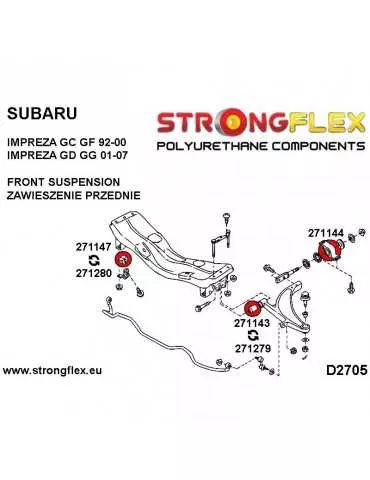  Silent block Polyuréthane SPORT Avant Triangle de Suspension Arrière Avant Subaru Impreza GD GG 01-07
