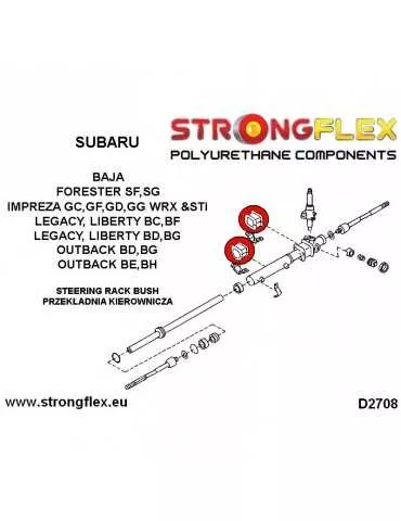  Kit SPORT Silent block Polyuréthane Support de Crémaillère de direction Subaru Forester SG 02-08