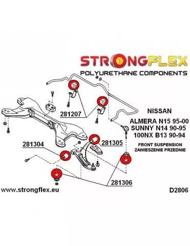  Silent block Polyuréthane SPORT Barre stabilisatrice Nissan Sunny N14 90-95
