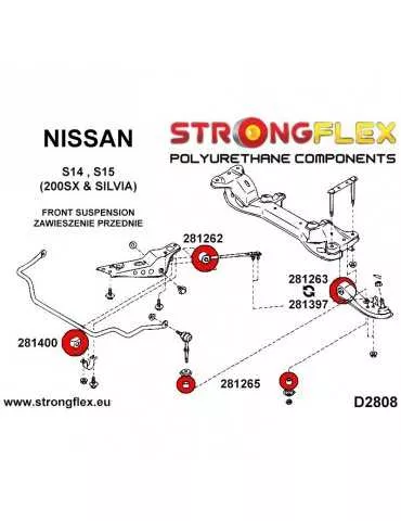 Silent block Polyuréthane Barre stabilisatrice Avant Nissan 200SX S14 94-99
