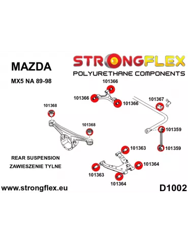  Silent block Polyuréthane SPORT Train Extérieur Avant Mazda NA 89-98
