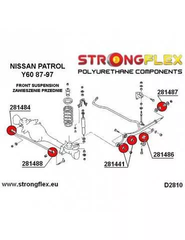  Silent block Polyuréthane SPORT Barre stabilisatrice Avant Nissan Patrol Y60 87-97
