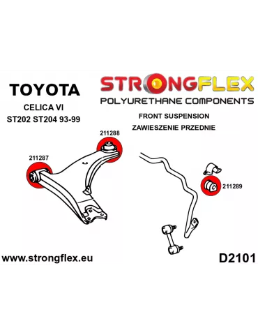  Silent block Polyuréthane Triangle de Suspension  Toyota Celica VI ST204 94 - 99
