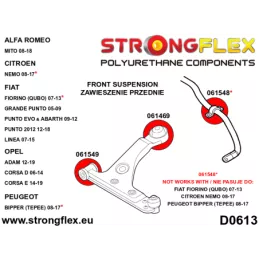  Silent block Polyuréthane SPORT Avant Triangle de Suspension Arrière Avant Fiat Fiouino (Qubo) 07-
