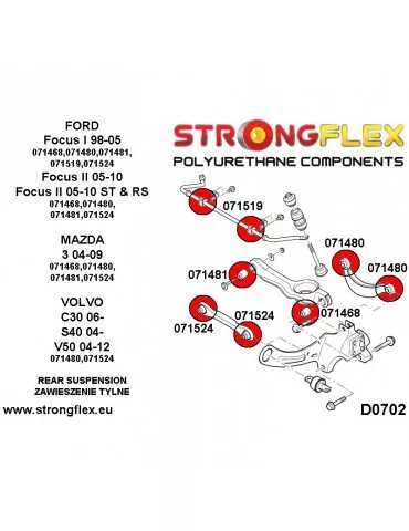  Silent block Polyuréthane Bras de Suspension Extérieur Inférieur Arrière SPORT Focus MK I 98-05 ST&RS
