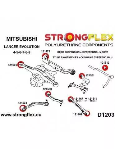  Kit SPORT Silent block Polyuréthane Train Avant et Arrière Mitsubishi Lancer Evolution IV - V - VI
