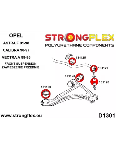  Silent block Polyuréthane Barre stabilisatrice Avant kit SPORT Opel / Vauxhall Calibra (89-97)
