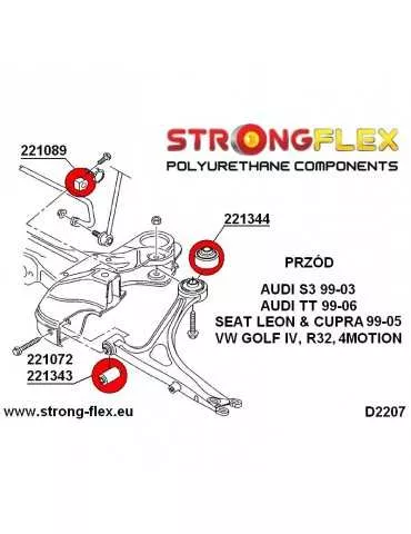  Kit SPORT Silent block Polyuréthane Train Avant Seat Leon & Cupra R 99-05
