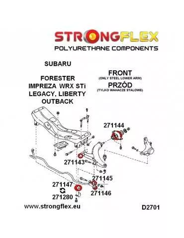  Silent block Polyuréthane Barre stabilisatrice Avant kit SPORT Subaru Legacy/Liberty BC BF 89-94
