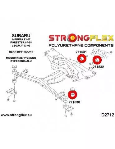  Silent block Polyuréthane kit SPORT Train de Suspension  Subaru Forester SG 02-08
